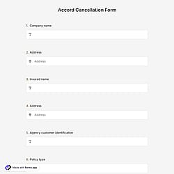 Accord Cancellation Form Template