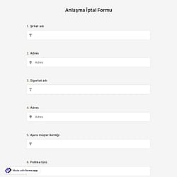 Anlaşma İptal Formu Şablonu