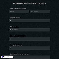Formulaire de Annulation de Apprentissage