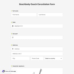 Beachbody Coach Cancellation Form Template