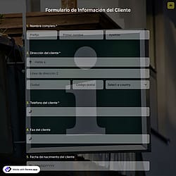 Plantilla de formulario de información de cliente