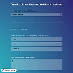 Formulario Questionário de Atendimento ao Cliente