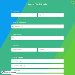 Plantilla de formulario disciplinario