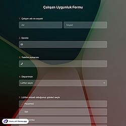 Personel Müsaitlik Durumu Formu Şablonu