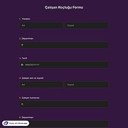 Çalışan Koçluğu Formu Şablonu