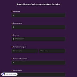 Formulário de Treinamento de Funcionários