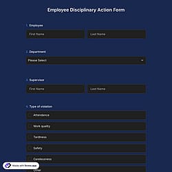 Employee Disciplinary Action Form Template