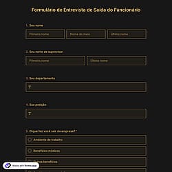 Formulário de Entrevista de Saída do Funcionário