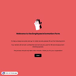 Employee Information Form Template