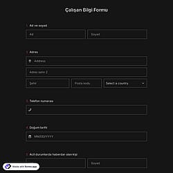 Çalışan Bilgi Formu Şablonu
