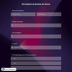 Formulário de Exame do Aluno