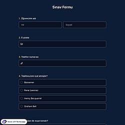 Sınav Formu Şablonu