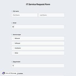 IT Service Request Form Template