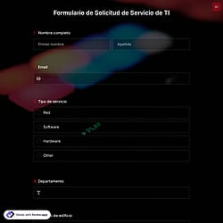 Plantilla de Formulario de Solicitud de Servicio de TI