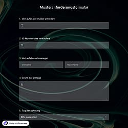 Musteranforderungsformular