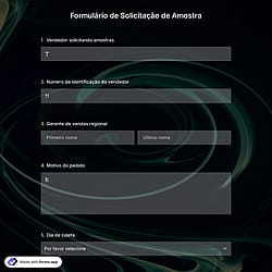 Formulário de Solicitação de Amostra