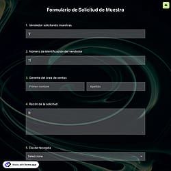 Plantilla de Formulario de Solicitud de Muestra