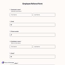 Employee Referral Form Template