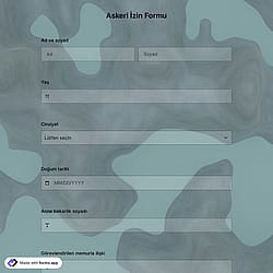 Askeri İzin Formu Şablonu