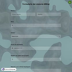 Plantilla de Formulario de Licencia Militar