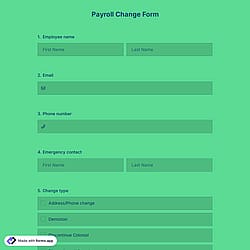 Payroll Change Form Template