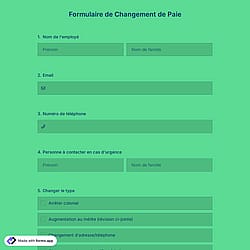 Formulaire de Changement de Paie
