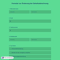 Formular zur Änderung der Gehaltsabrechnung