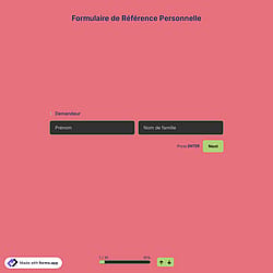 Formulaire de Référence Personnelle