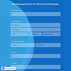 Bestätigungsformular für frühere Beschäftigungen