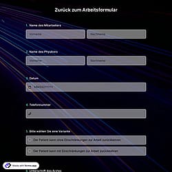Vorlage für ein Rückkehr-zum-Arbeitsplatz-Formular
