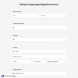  İstihdam Uygunluğu Doğrulama Formu Şablonu