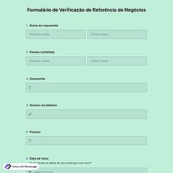 Formulário de Verificação de Referência de Negócios
