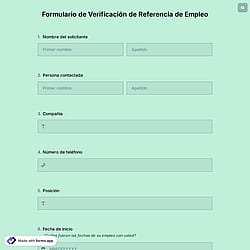 Plantilla de Formulario de Verificación de Referencias Empresariales