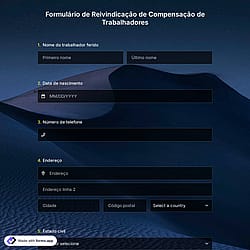 Formulário de Reivindicação de Compensação de Trabalhadores