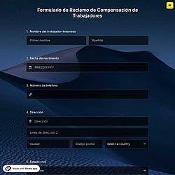 Plantilla de Formulario de Reclamo de Compensación de Trabajadores