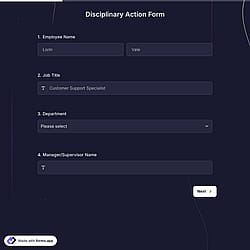 Disciplinary Action Form Template