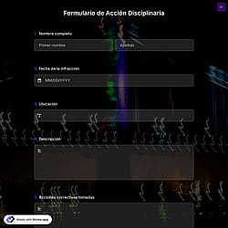 Plantilla de Formulario de Acción Disciplinaria