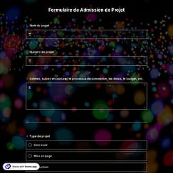 Modèle de formulaire de réception de projet