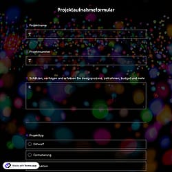 Projekt-Aufnahmeformular-Vorlage