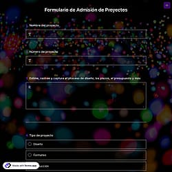 Plantilla de formulario de ingreso de proyectos