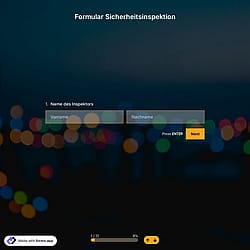 Formular Sicherheitsinspektion