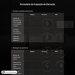 Formulário de Inspeção de Elevação
