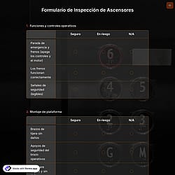 Plantilla de Formulario de Inspección de Ascensores