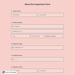 Move Out Inspection Form Template