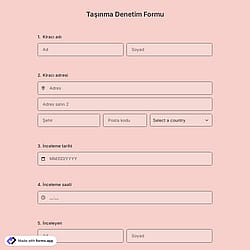 Taşınma Denetim Formu Şablonu
