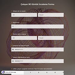 Personel 90 Günlük Değerlendirme Formu Şablonu