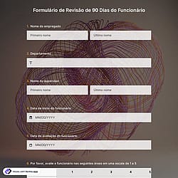 Modelo de Formulário de Avaliação de 90 Dias de Funcionário