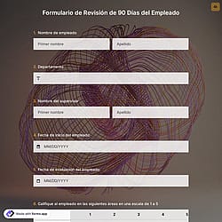 Plantilla de formulario de evaluación de 90 días para empleados