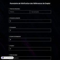 Formulaire de Vérification des Références de Emploi