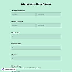 Arbeitszeugnis-Check-Formular
